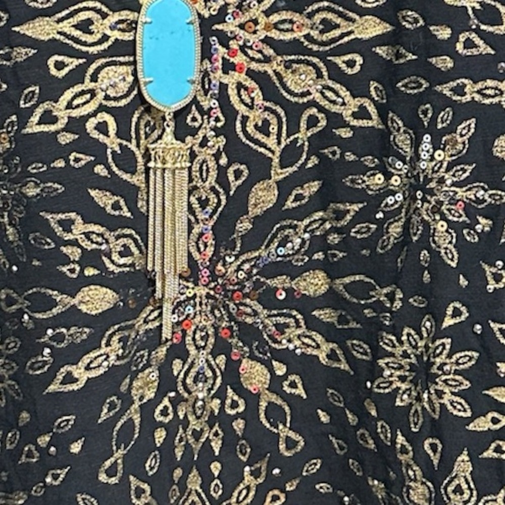 Catherine's Blouse Black Gold Plus Size 3X 26/28 W - Picture 9 of 9